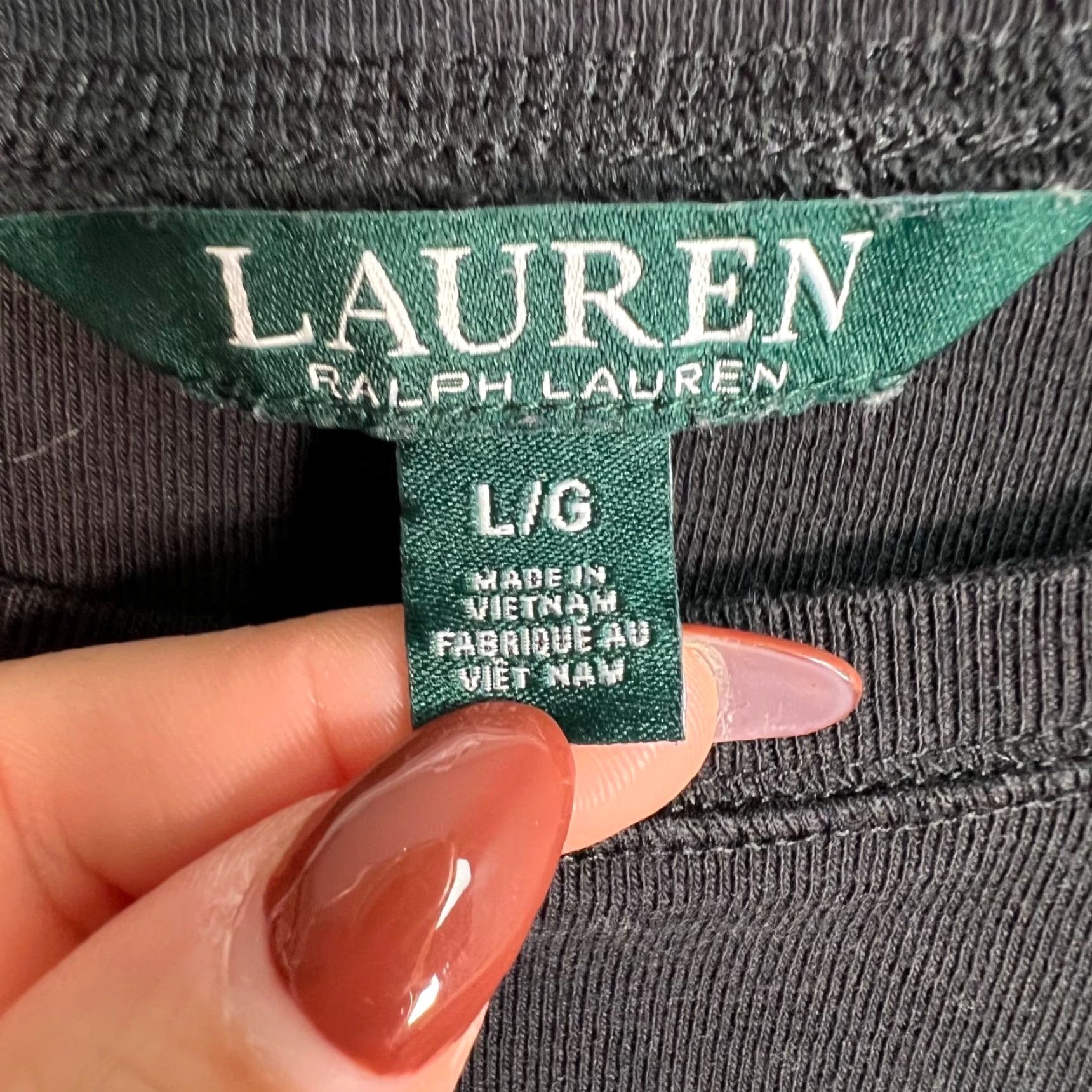 Ralph Lauren VINTAGE Lauren Ralph Lauren Black Long Sleeve Top W/ Brown Faux Suede Accents Large Womens Top L Black 90s/2000s Mens Womens? Size L / US 10 / IT 46 - 3 Thumbnail