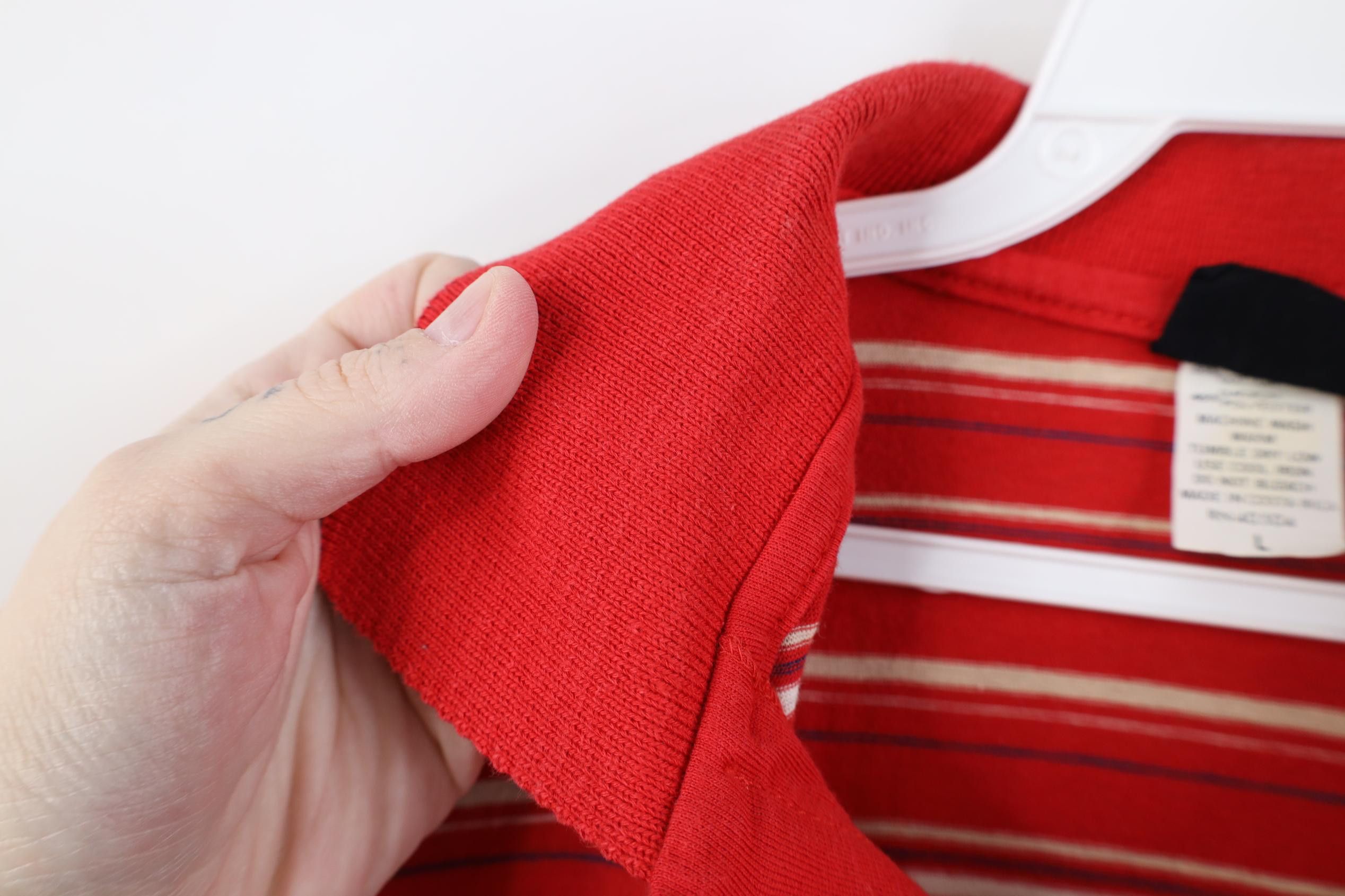 Vintage Vintage 70s 80s Streetwear Block Knit Golf Polo Shirt Red Size US L / EU 52-54 / 3 - 8 Thumbnail