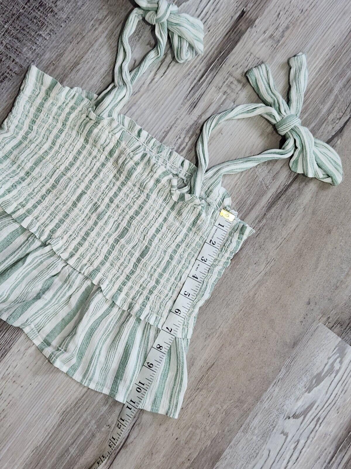 Designer Lazy Sundays Tank Tank Crop Top Large Tie Straps Peplum Size L / US 10 / IT 46 - 4 Thumbnail