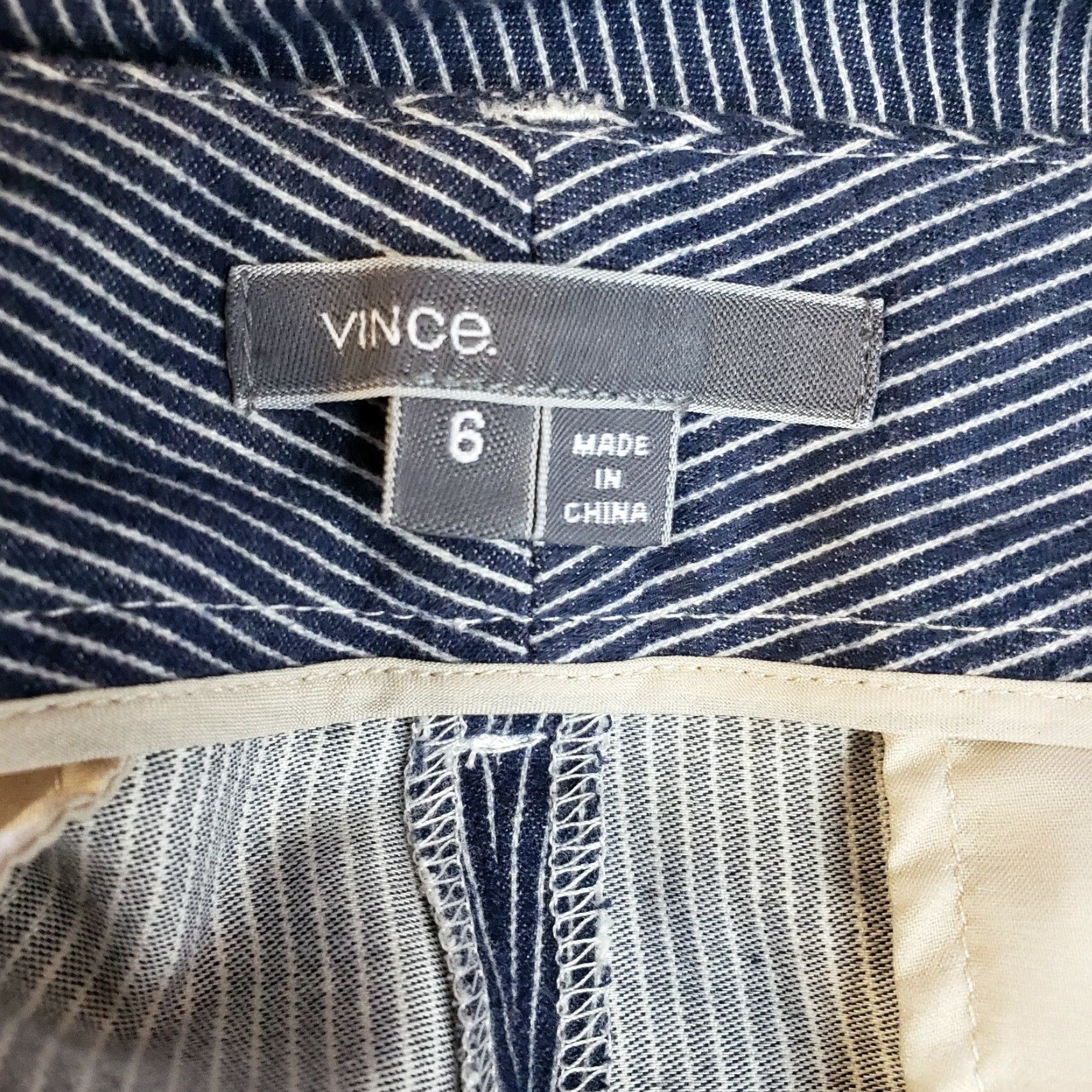 Vince Vince Womens Pants Sz 6 Blue White Striped Pleated Front Mid Rose Cotton Pants Mens? Size 28" / US 6 / IT 42 - 7 Thumbnail