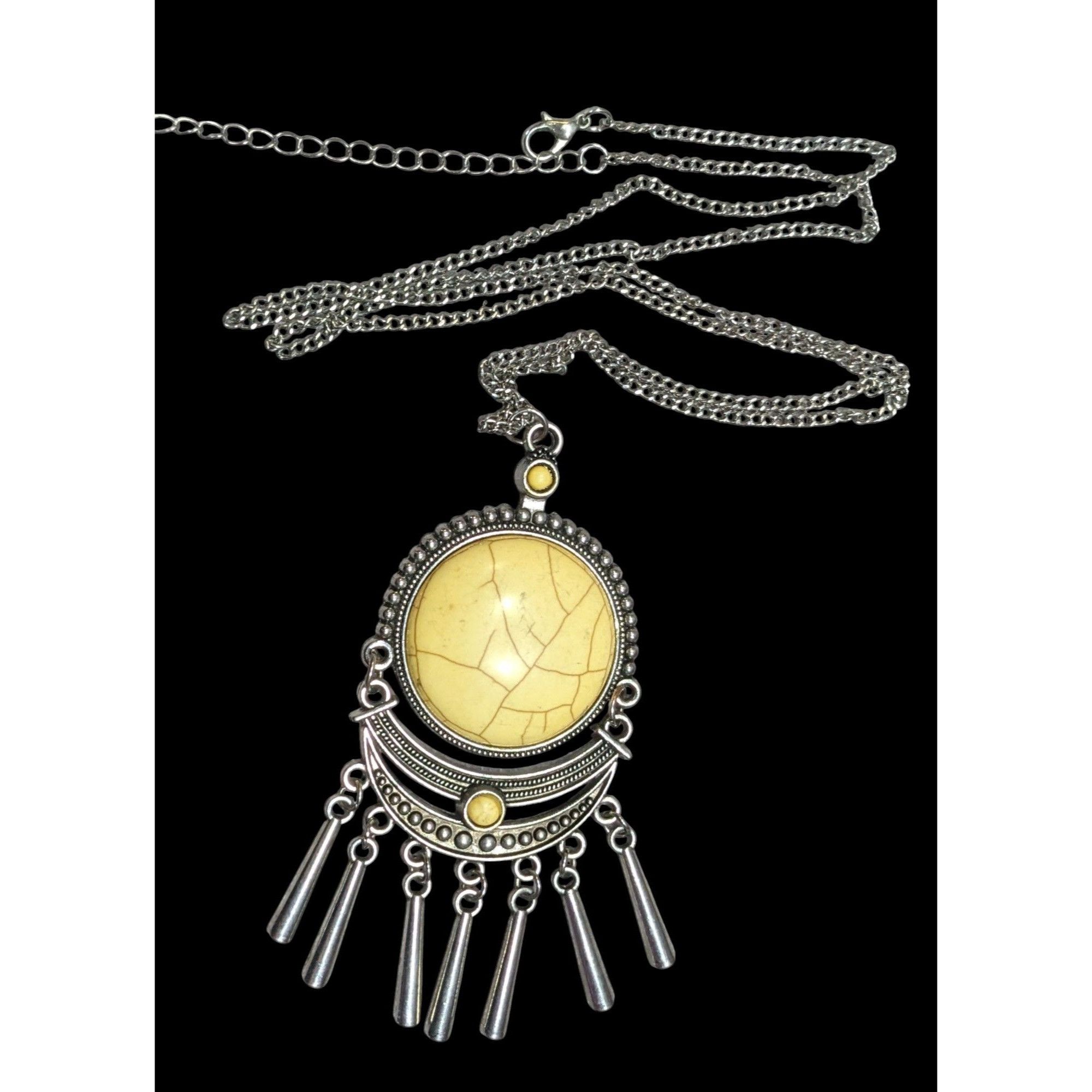 Other Paparazzi Bohemian Yellow And Silver Tone Pendant Necklace Size ONE SIZE - 1 Thumbnail