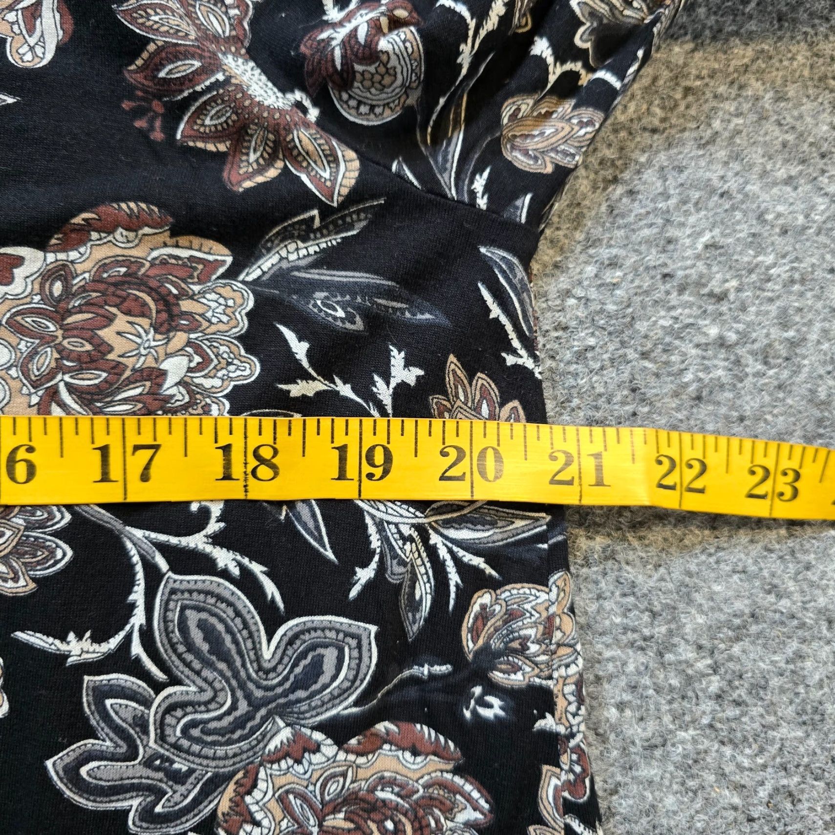 Lucky Brand Lucky Brand Top Womens 1X Black Floral V Neck 3/4 Sleeve Boho Casual Shirt Size XL / US 12-14 / IT 48-50 - 5 Thumbnail