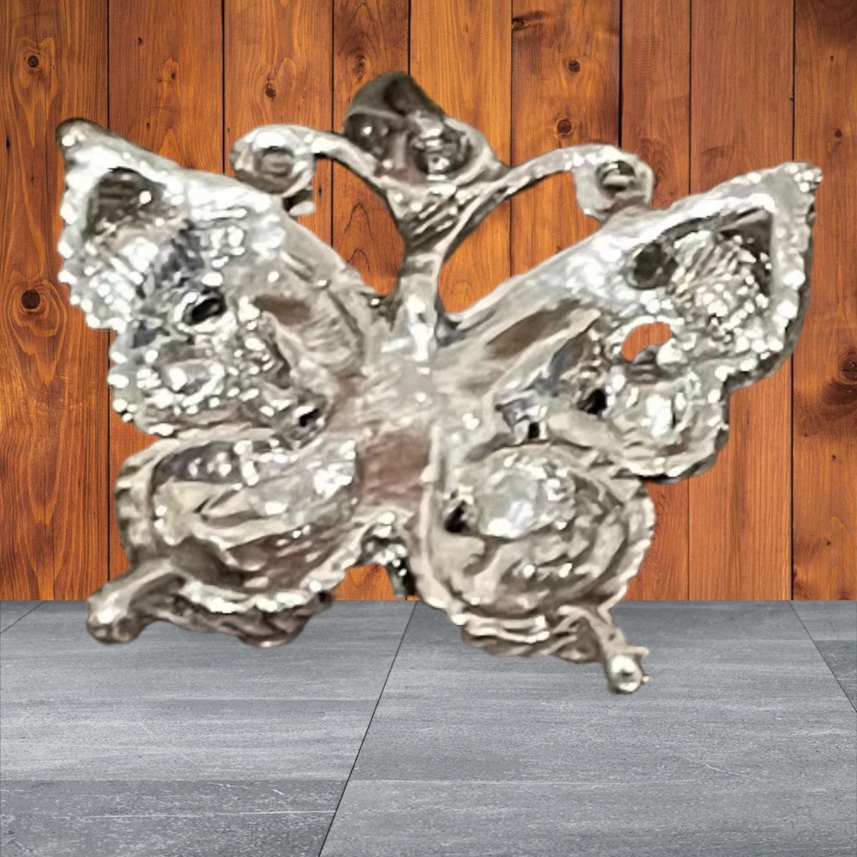 Jewelry × Vintage Vintage Pink Sapphire silver tone butterfly pendant Size ONE SIZE - 3 Thumbnail