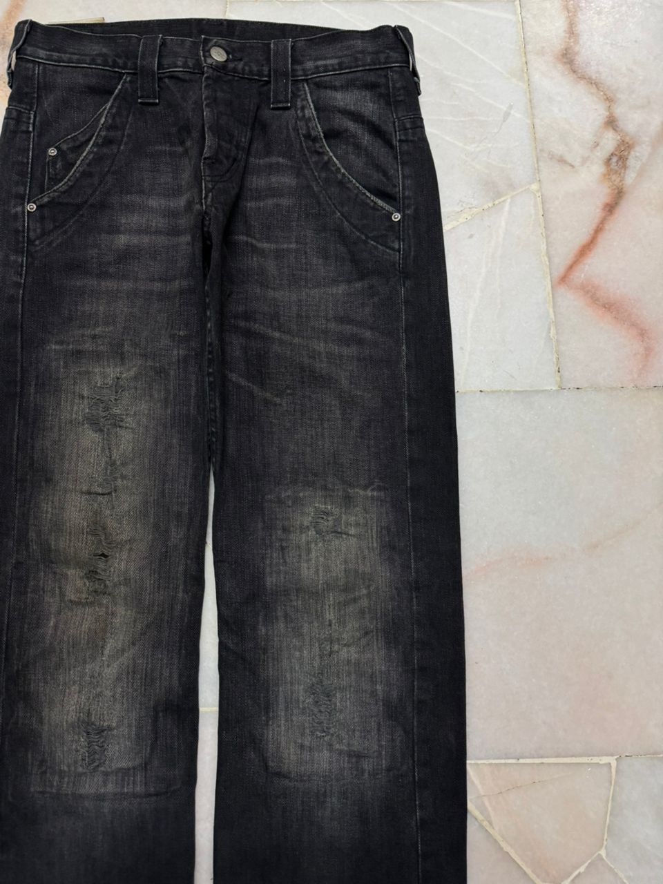 Lee 💥Insane💥Vintage Lee Rusty Mudwash Distressed Black Jeans Size US 29 - 5 Thumbnail