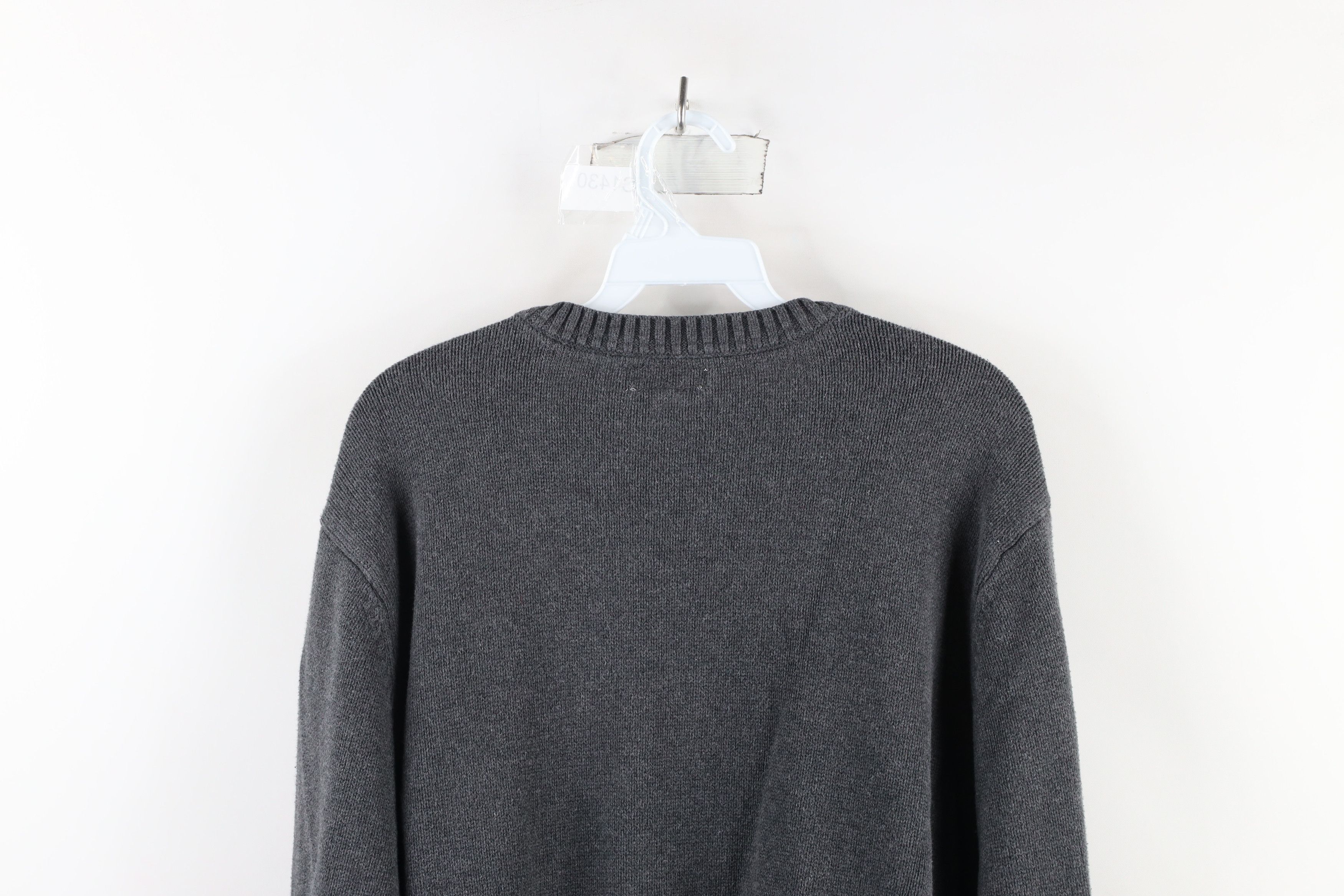 Vintage Vintage 90s Streetwear Cotton Knit Crewneck Sweater Gray Size US XL / EU 56 / 4 - 7 Thumbnail