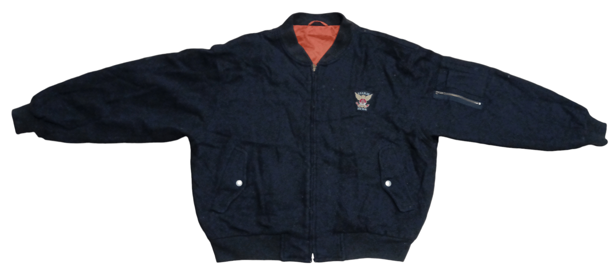 Japanese Brand × Vintage VINTAGE U.S.S BLUE BOMBER JACKET Size US XL / EU 56 / 4 - 1 Thumbnail