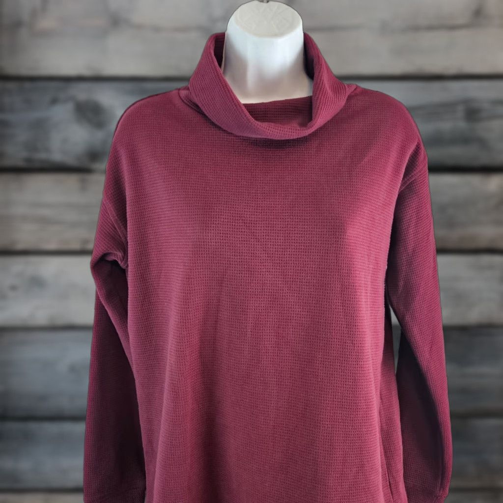 Lands' End Lands' End Womens Cowl Neck Top Sz S Burgundy Long Sleeve Shirt Womens Top - Lands' End Cardigan? Size S / US 4 / IT 40 - 1 Thumbnail