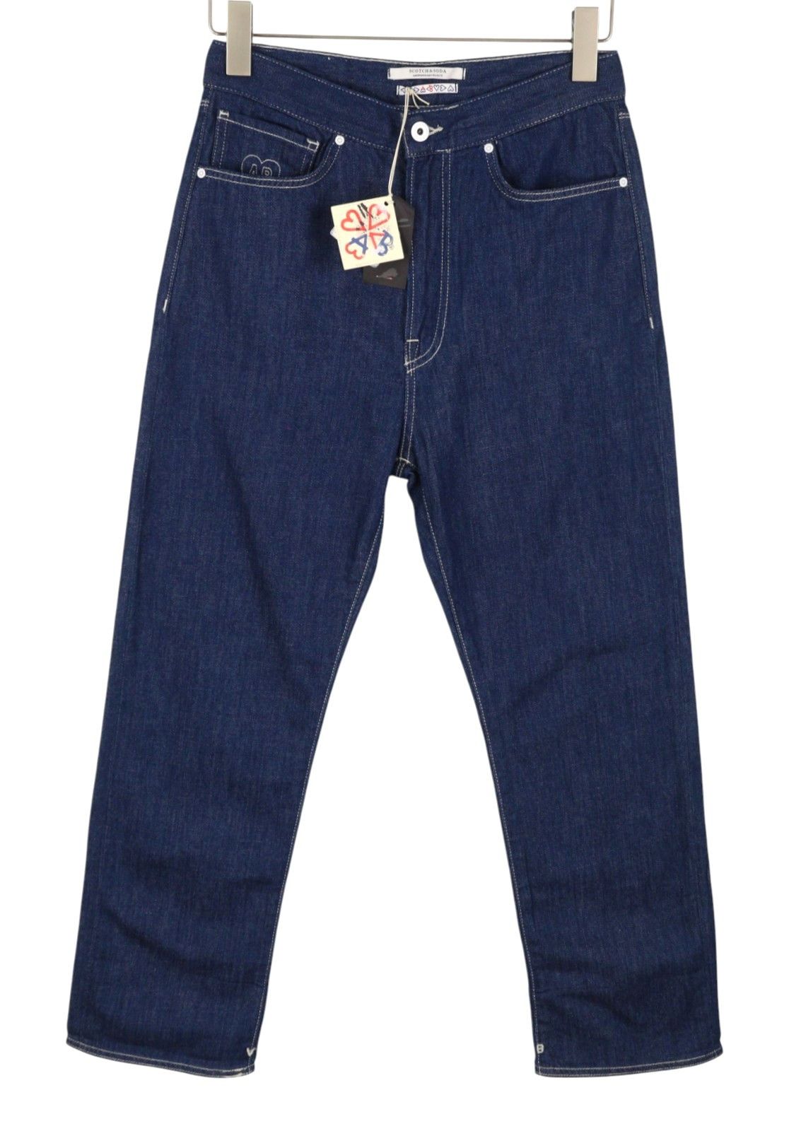 Scotch & Soda W25/L32 Blue Boyfriend Fit Cropped Zip Fly 91014 Size 25" / US 0 / IT 36 - 2 Thumbnail