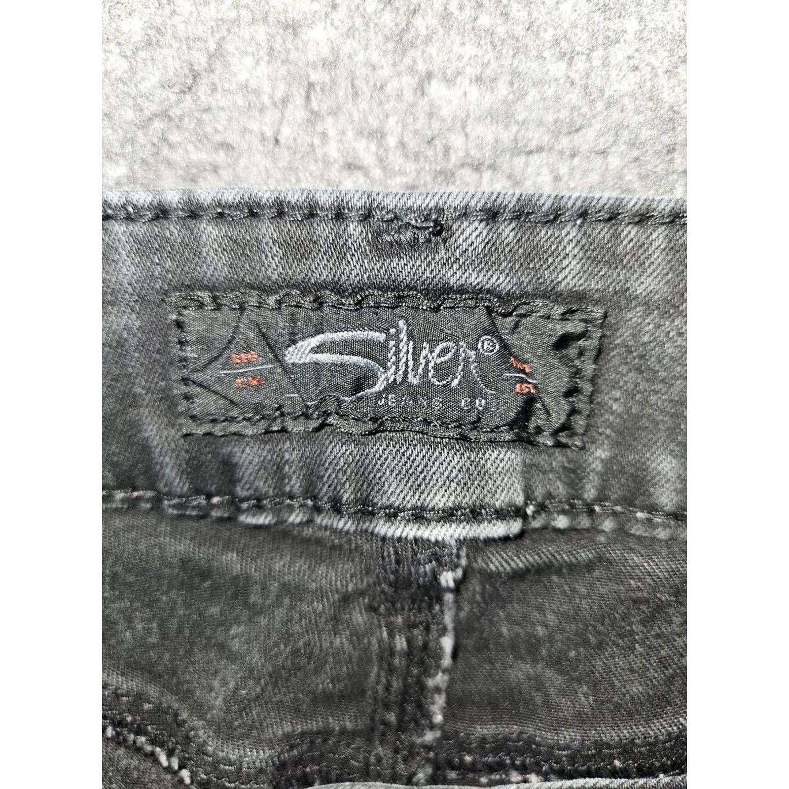 Silver Jeans Co. VINTAGE Silver Jeans Suki Ankle Skinny Jeans Womens 25x27 Black Stretch Preppy 90s City Size 42" / US 20 - 2 Thumbnail