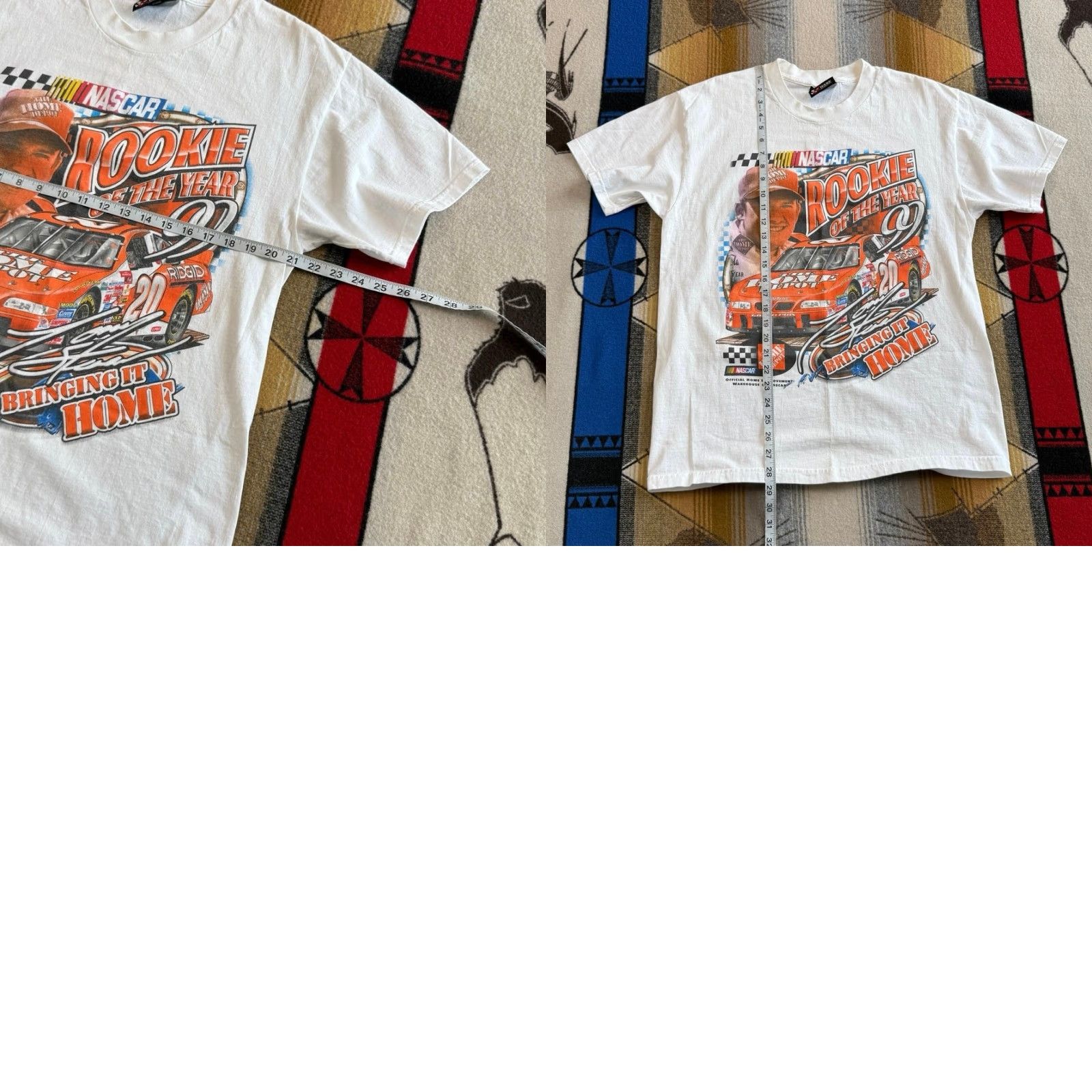 Chase Authentics VINTAGE 1999 Home Depot Nascar T-Shirt Men Medium White Short Sleeve Racing Cars 90s Sports Double Sided Size US M / EU 48-50 / 2 - 8 Thumbnail