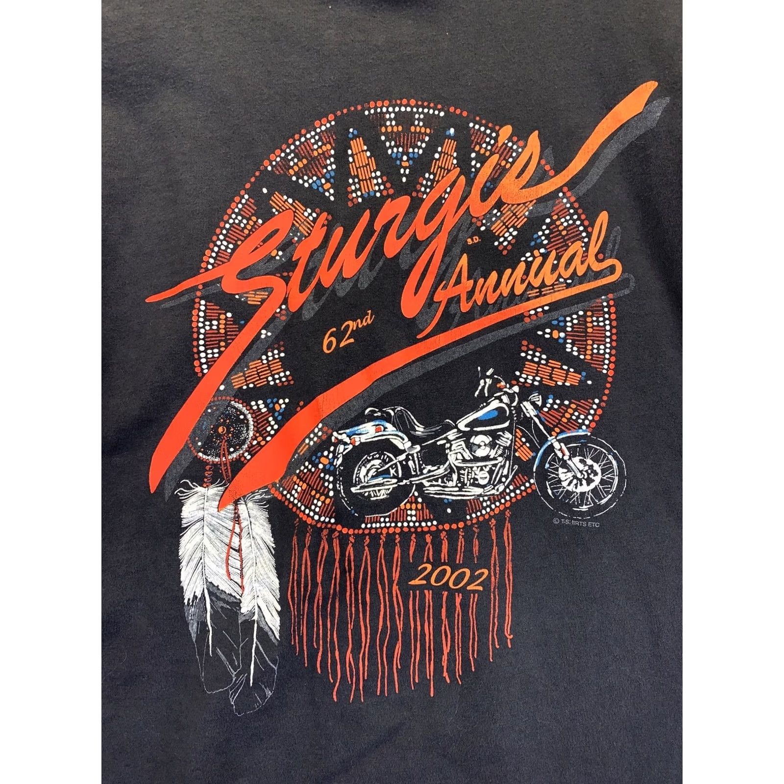 Hanes VINTAGE 2002 Sturgis Bike Rally 62nd Annual Mens Graphic Shirt 2XL Hanes Graphic Tee Black Short Sleeve Size US XXL / EU 58 / 5 - 7 Thumbnail