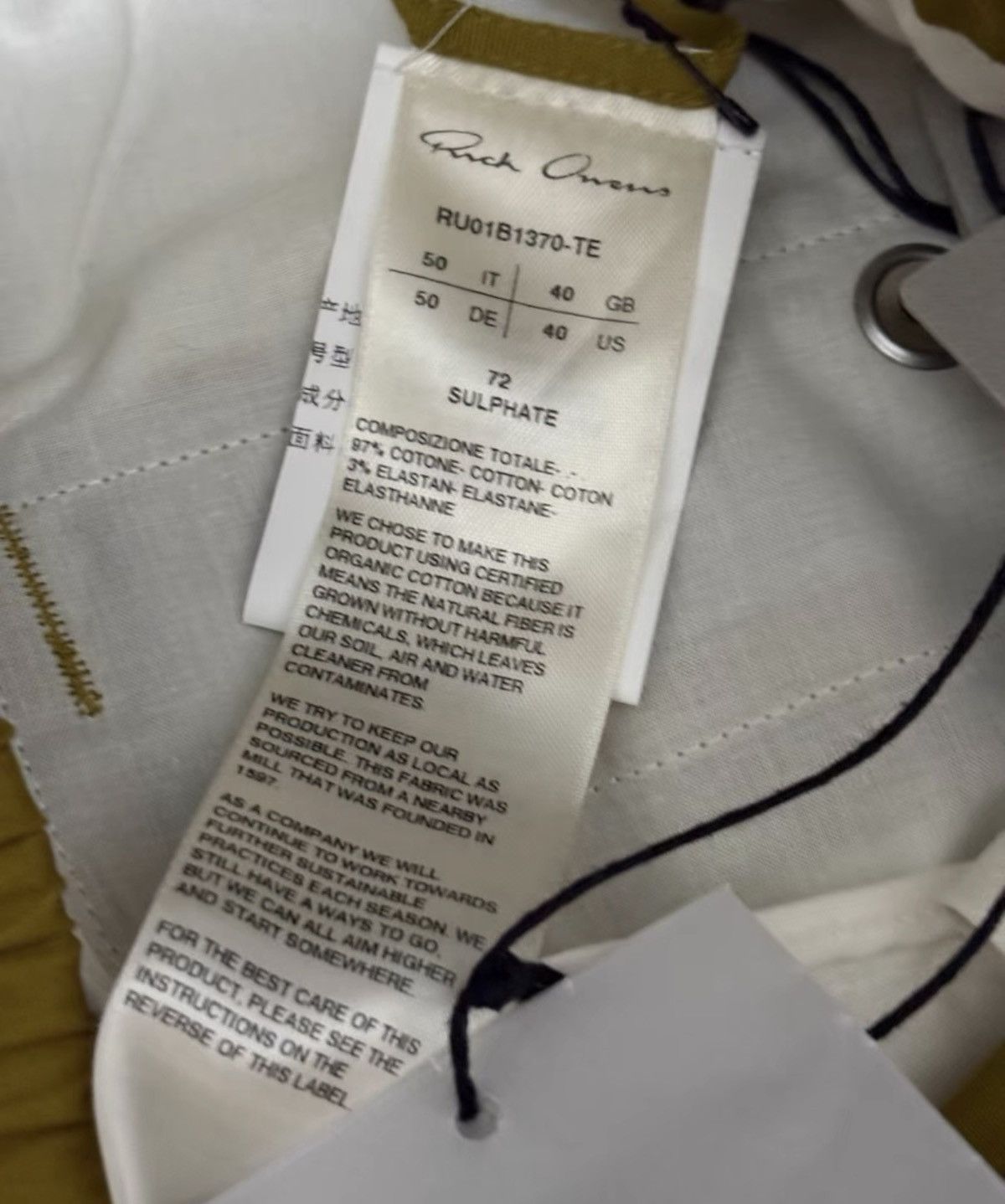 Rick Owens Rick Owens RO Main Line 22SS Yellow Waxed Bomber Pants Size US 33 - 4 Thumbnail