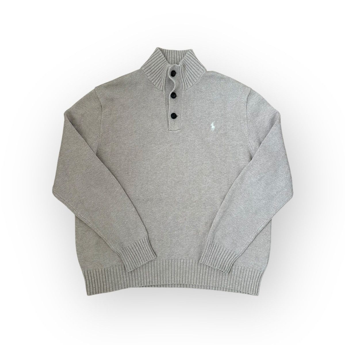 Polo Ralph Lauren Polo Ralph Lauren Halfzip Knit Sweatshirt Pullover L grey Size US L / EU 52-54 / 3 - 1 Thumbnail
