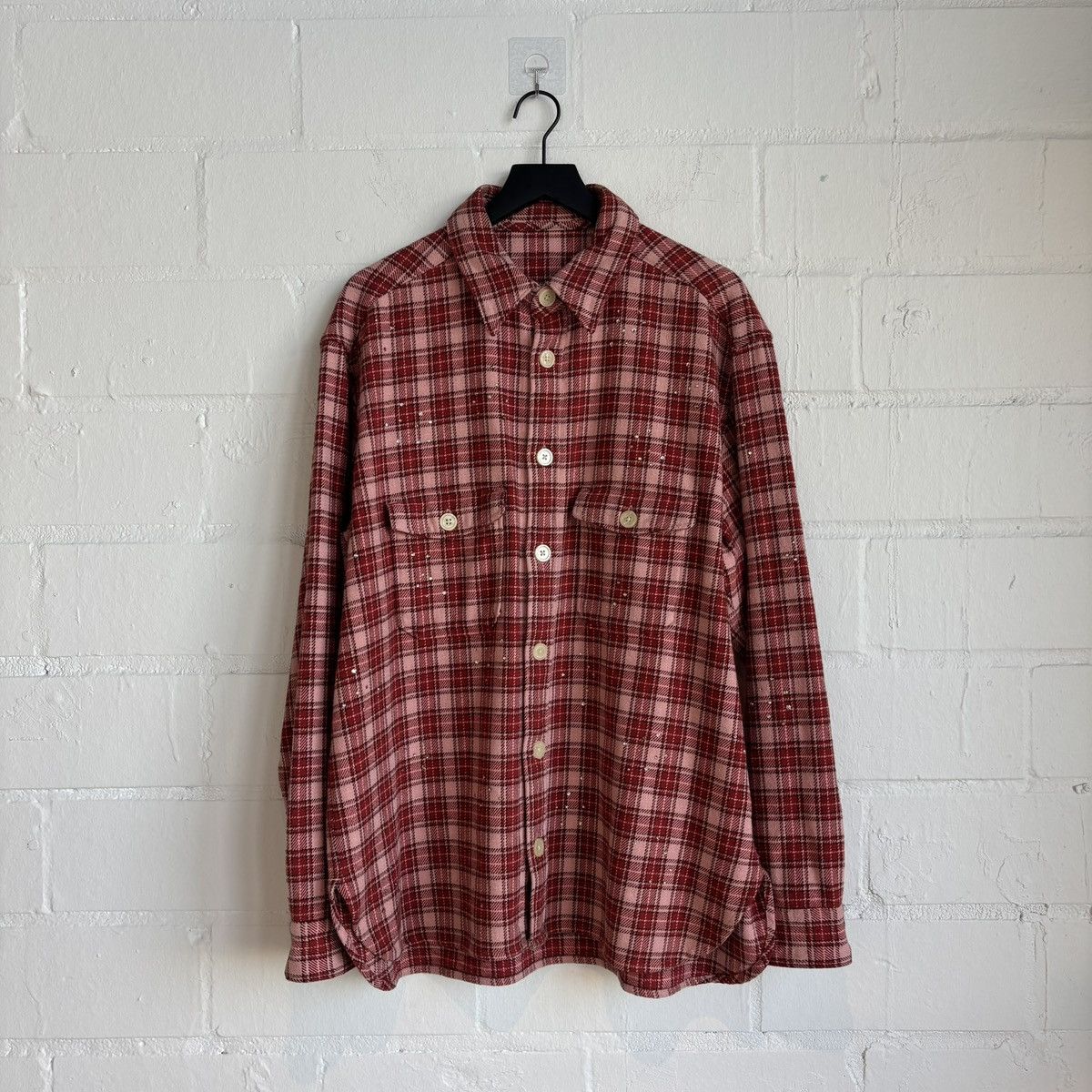 Allsaints Allsaints Red Plaid Rhinestone Flannel Size US L / EU 52-54 / 3 - 1 Thumbnail