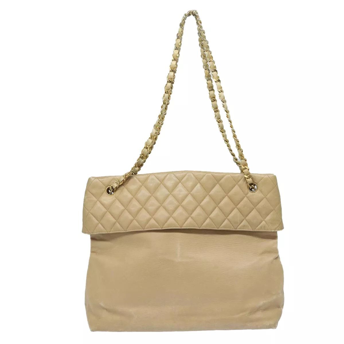 Chanel CHANEL Matelasse Chain Tote Bag Leather Beige Size ONE SIZE - 2 Thumbnail