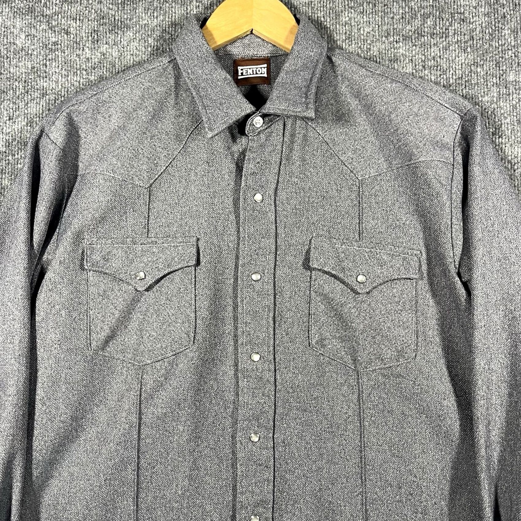 Vintage VINTAGE Fenton Western Pearl Snap Long Tails Shirt Mens XL Gray Size US XL / EU 56 / 4 - 3 Thumbnail