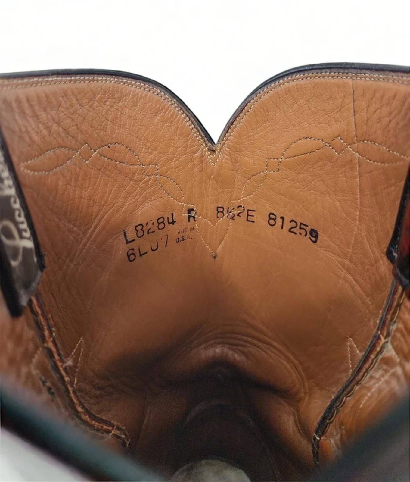 Lucchese Lucchese L8284 Cherry Ostrich Western Cowboy Boots Mens 8.5 Size US 8.5 / IT 38.5 - 5 Thumbnail