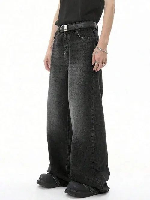 Vintage Washed Straight Leg Jeans