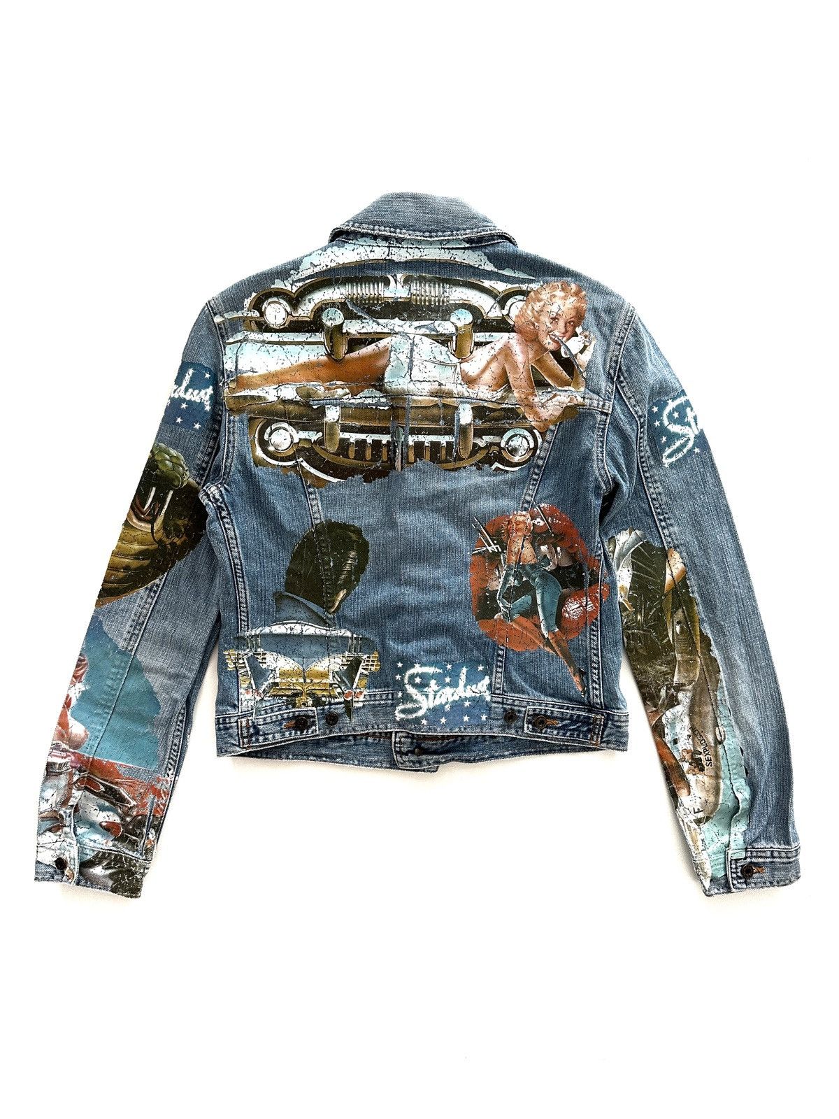 Dolce & Gabbana Vintage Dolce & Gabbana Pin Up Girls Retro Car Denim Jacket Size L / US 10 / IT 46 - 5 Thumbnail