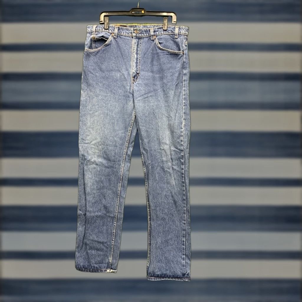 Levi's VINTAGE Levi's 505 Jeans Mens Regular Straight Orange Tab Whiskered 38x31 Blue 5-Pocket USA 90s Western Mens Size US 38 / EU 54 - 1 Thumbnail