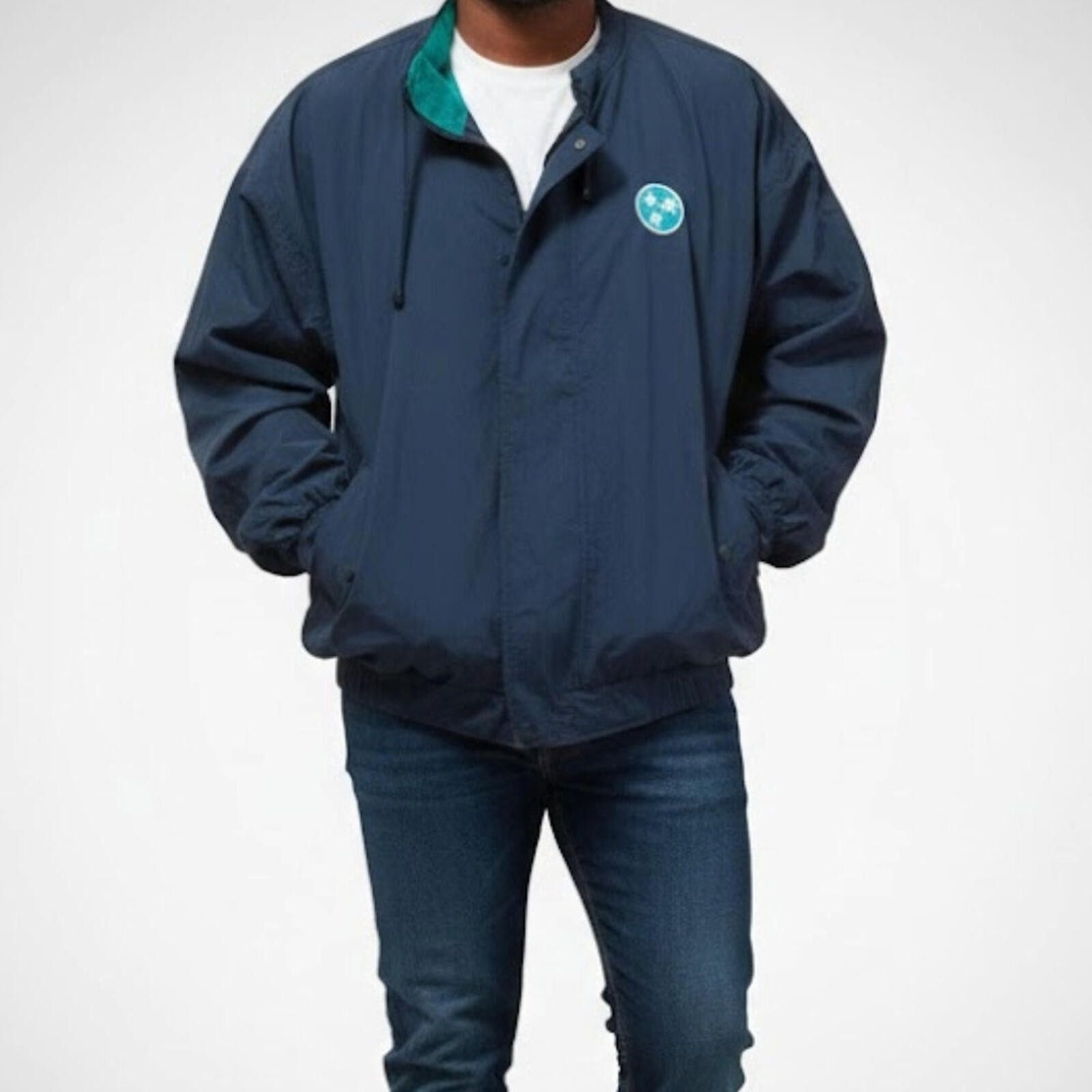 Castaway Clothing Castaways Vintage Blue Nautical Windbreaker Mens XLarge Size US XL / EU 56 / 4 - 2 Thumbnail