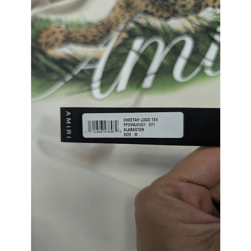 Amiri o1rshd1 Q:2 / Cheetah Logo T-shirt in Alabaster Size US M / EU 48-50 / 2 - 22 Thumbnail