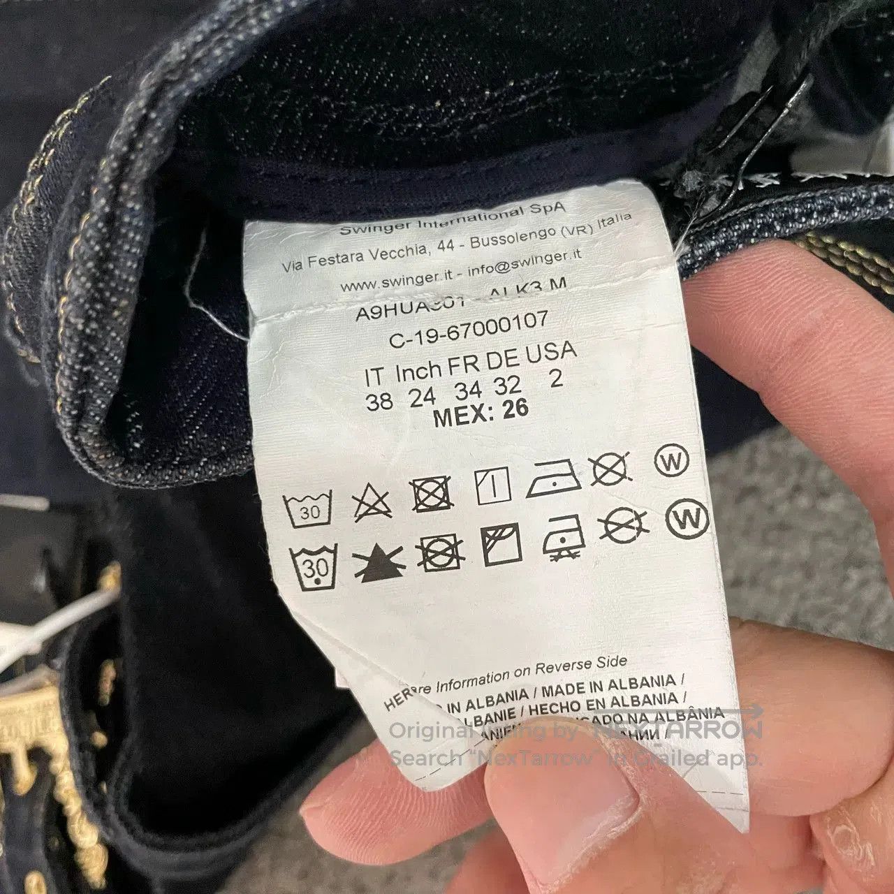 Versace VERSACE Strappy Denim Mini Skirt. Size 37" - 3 Thumbnail