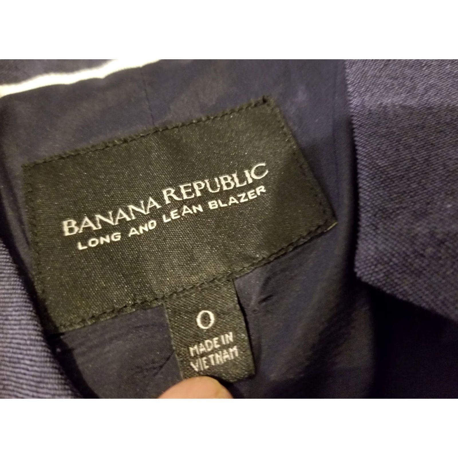 Banana Republic Banana Republic Womens Blazer Jacket 0 Navy Blue Wool Size XS / US 0-2 / IT 36-38 - 3 Thumbnail