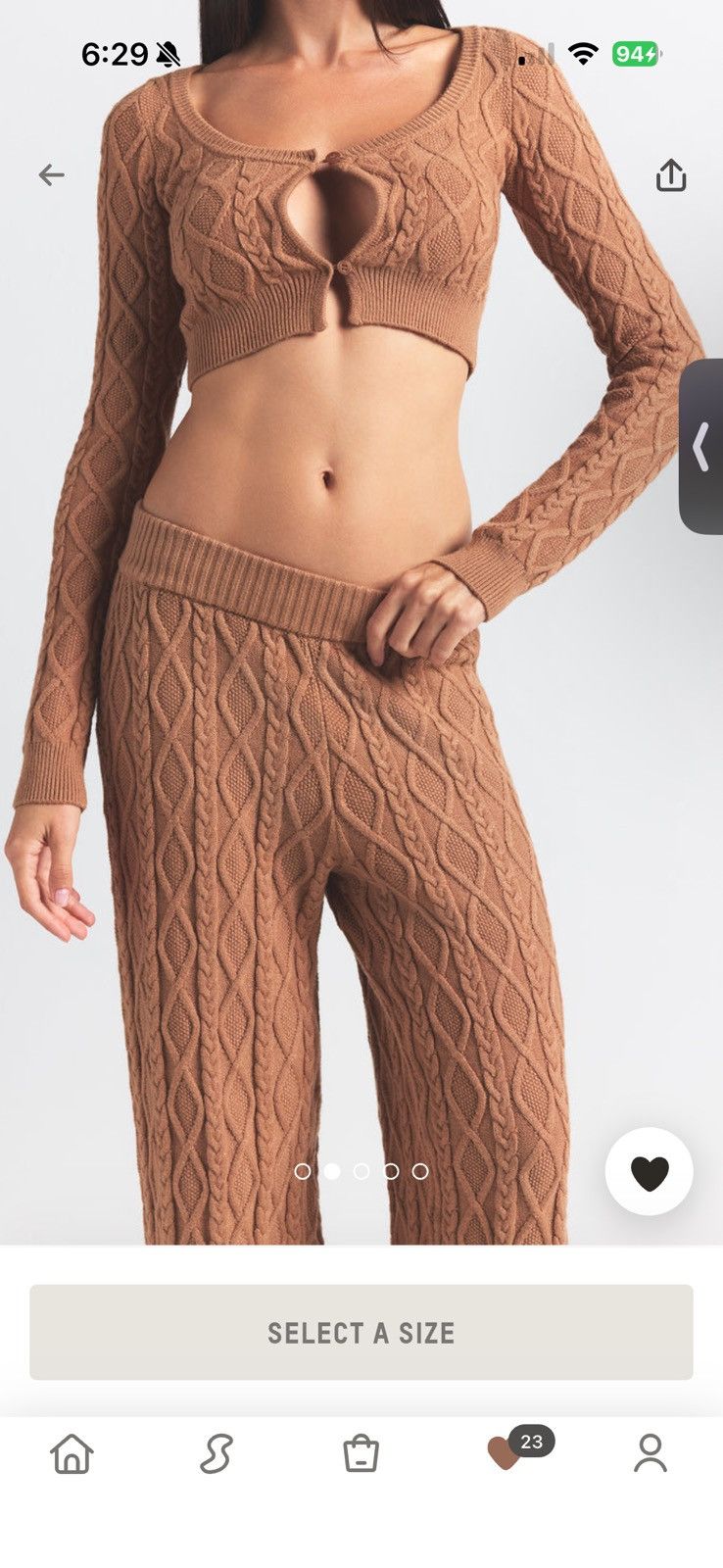 SKIMS Skims Cable Knit Lounge Pant Sweatpant Honey Size 34" / US 12 / IT 48 - 2 Thumbnail