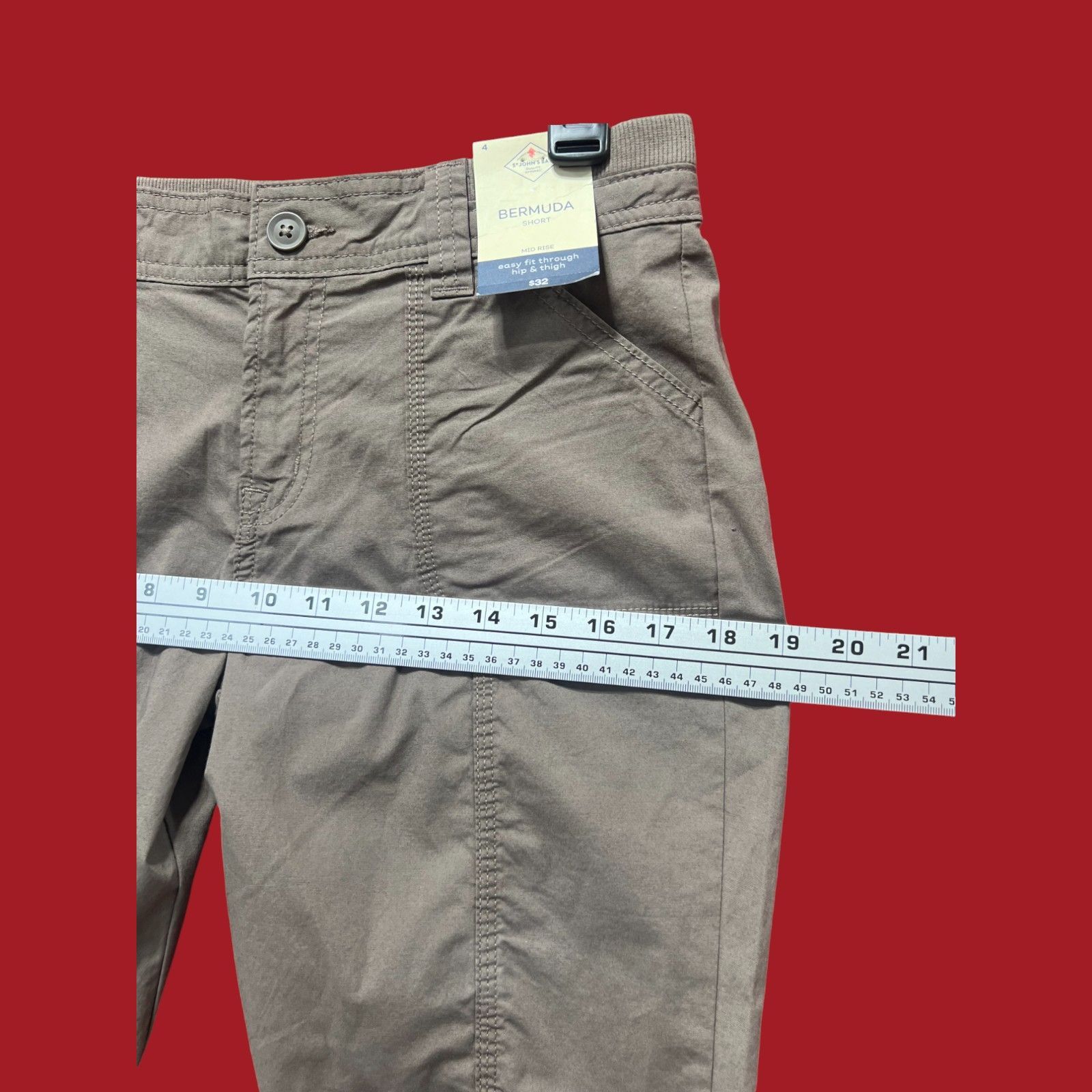 Other St John's Bay - Women's Mid-Rise Cargo Bermuda Short - Brown Size 27" / US 4 / IT 40 - 6 Thumbnail