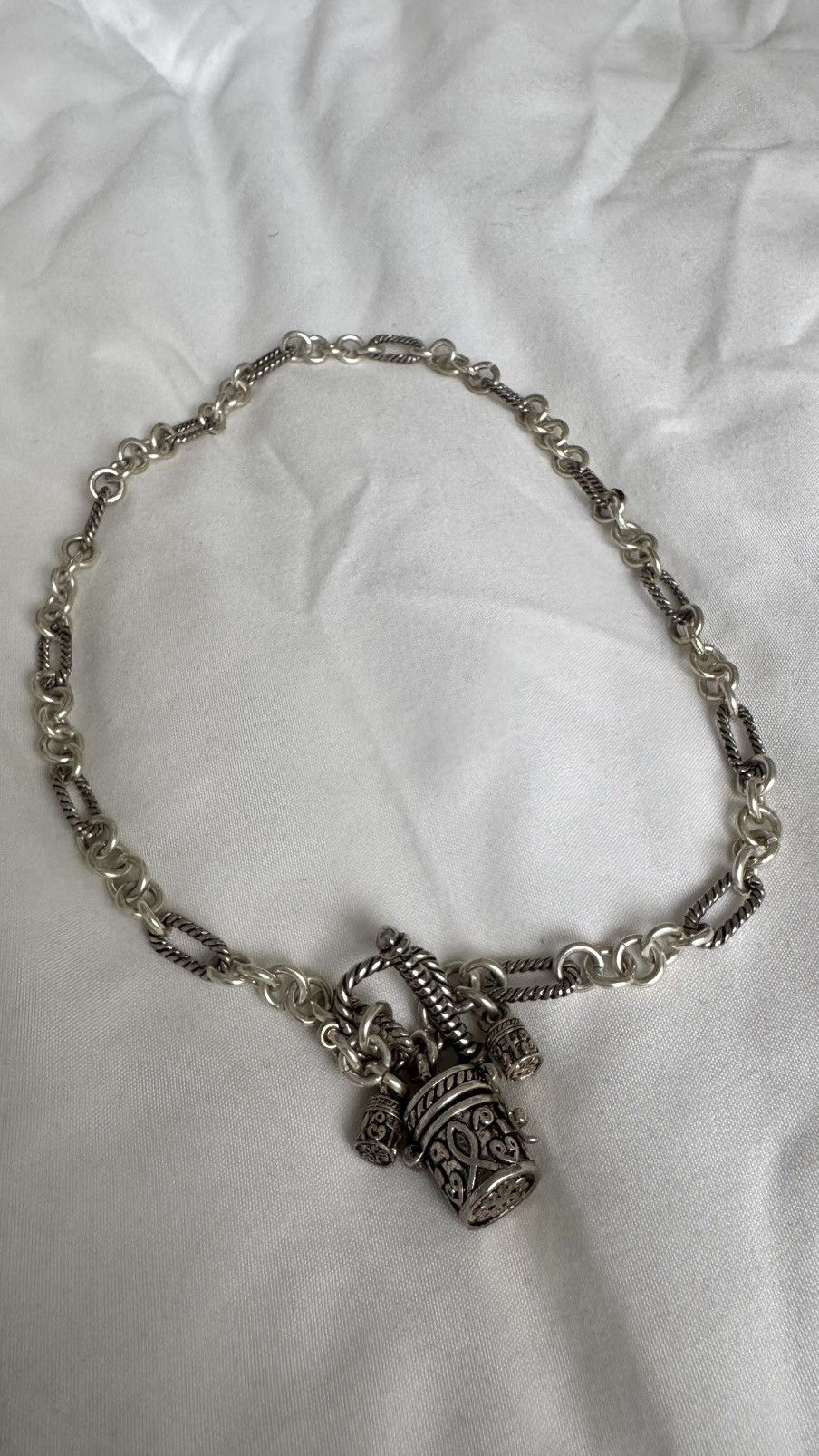 Sterling Silver Prayer Box Pendant with Cross Necklace Sterling Silver Size ONE SIZE - 7 Thumbnail
