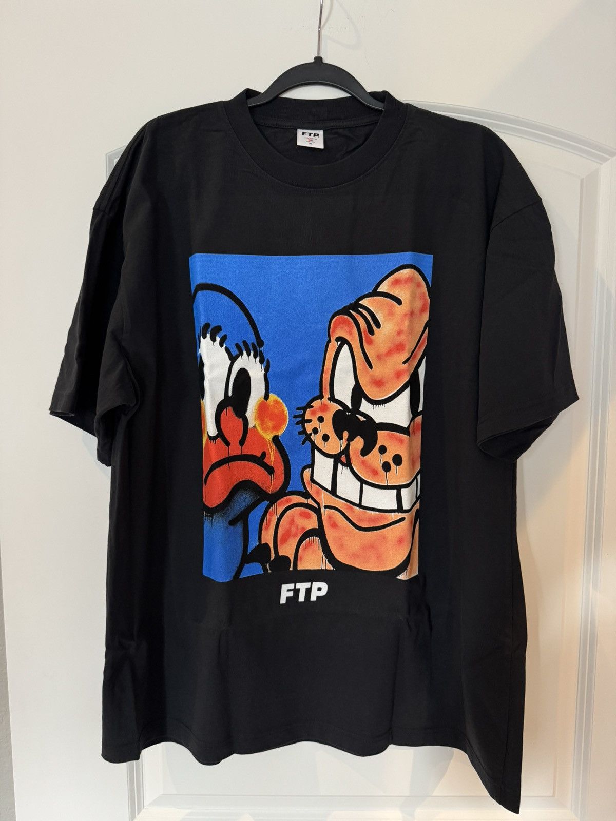 Pre-owned Fuck The Population Ftp X Slawn Dog Clown Tee Black