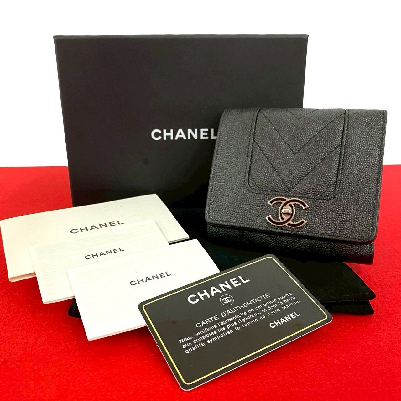 Chanel Chanel CHANEL Mademoiselle Caviar Skin Trifold Wallet Leather Short Wallet DUTY FREE for USA Size ONE SIZE - 1 Thumbnail