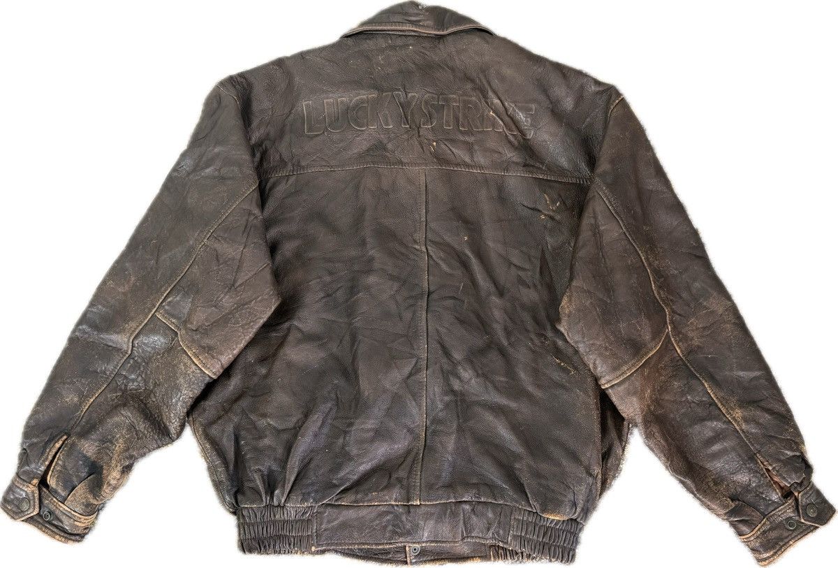 Avirex VINTAGE LUCKY STRIKE LEATHER JACKET BOMBER STYLE SIZE L Size US L / EU 52-54 / 3 - 6 Thumbnail