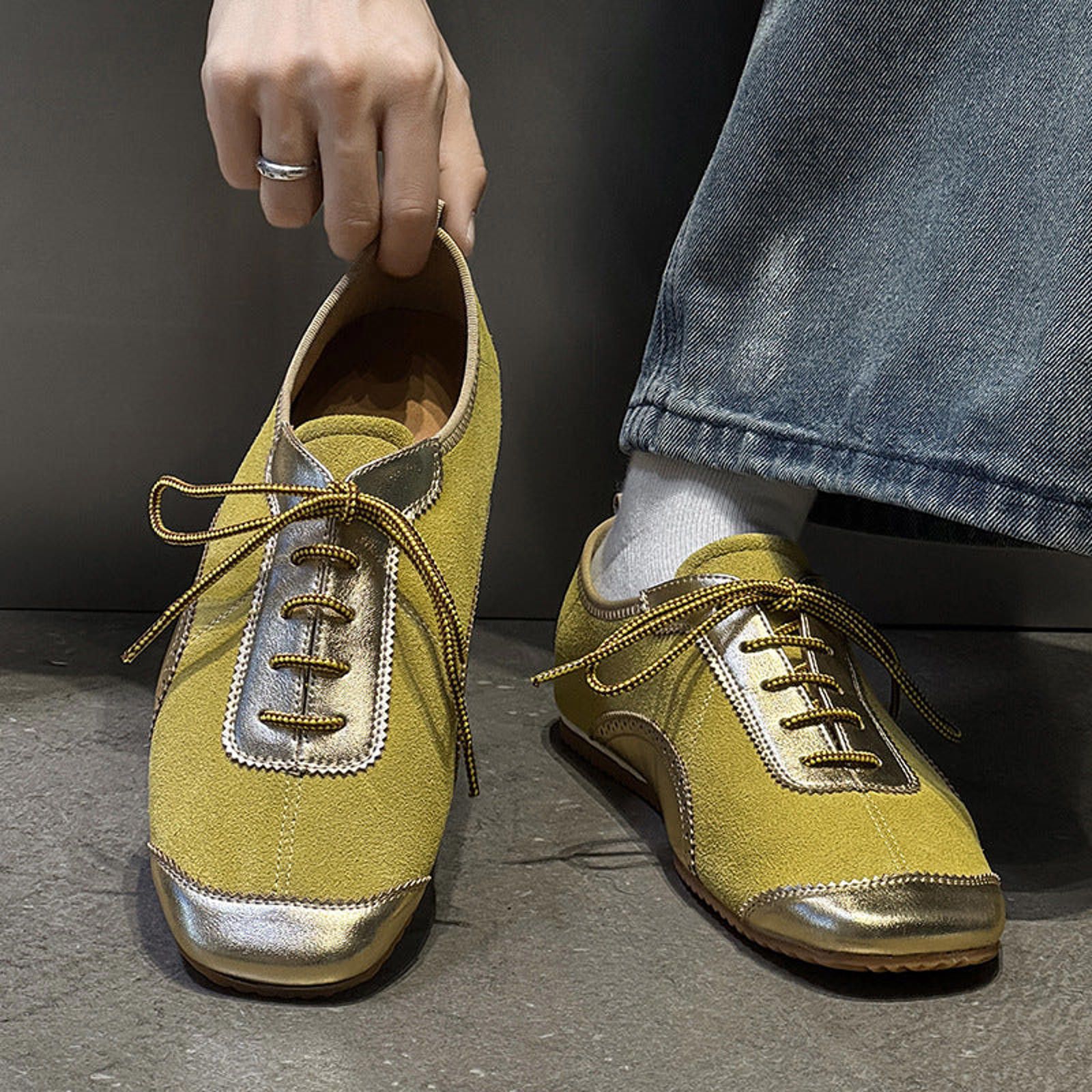 Other Blue Suede Casual Lace-Up Sneakers, Lightweight Shoes Size US 8 / EU 41 - 7 Thumbnail