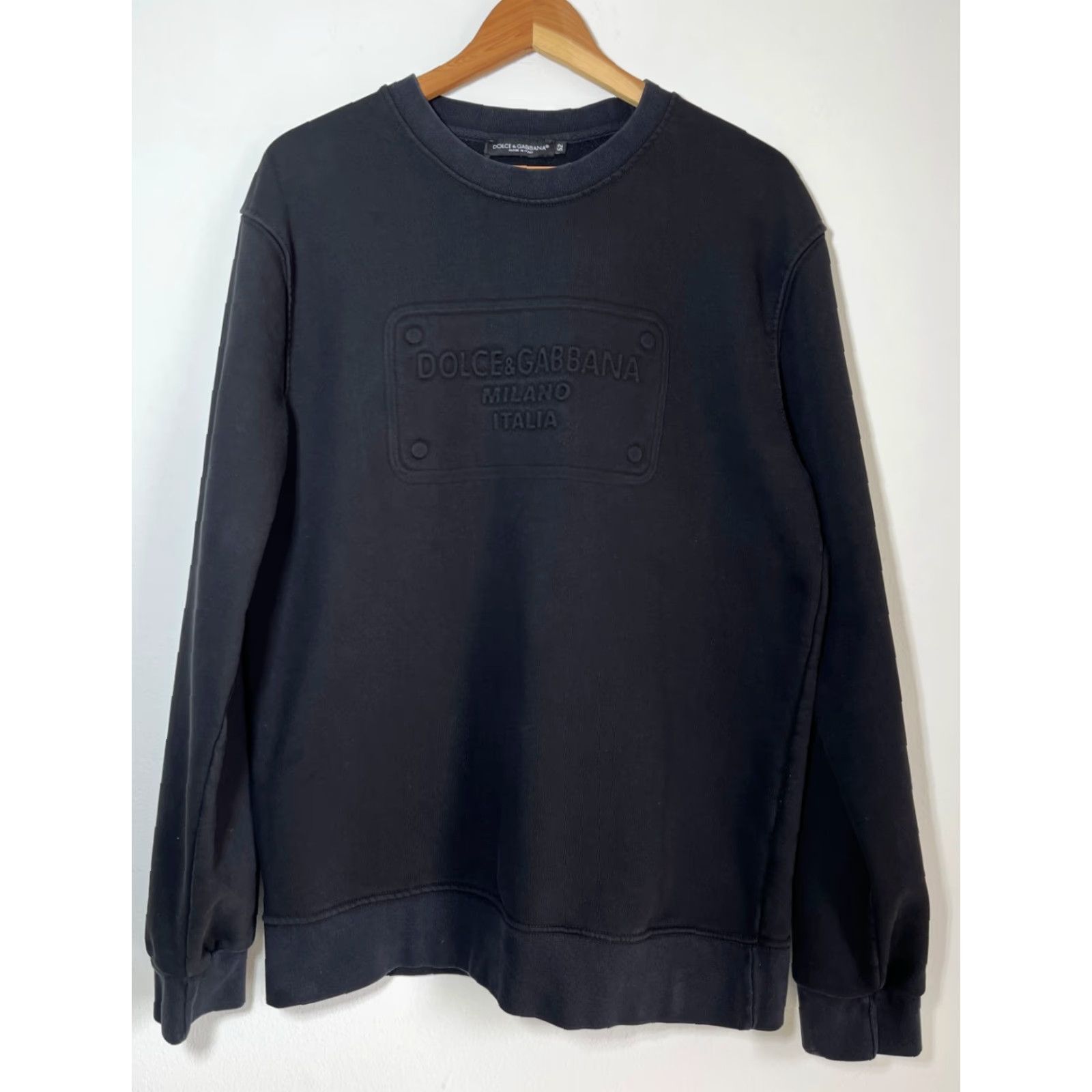 Dolce & Gabbana Dolce&Gabbana Sweatshirt Men's Black Cotton Long Sleeve Crew Neck Made in Italy L City Designer Logo Size US L / EU 52-54 / 3 - 2 Thumbnail