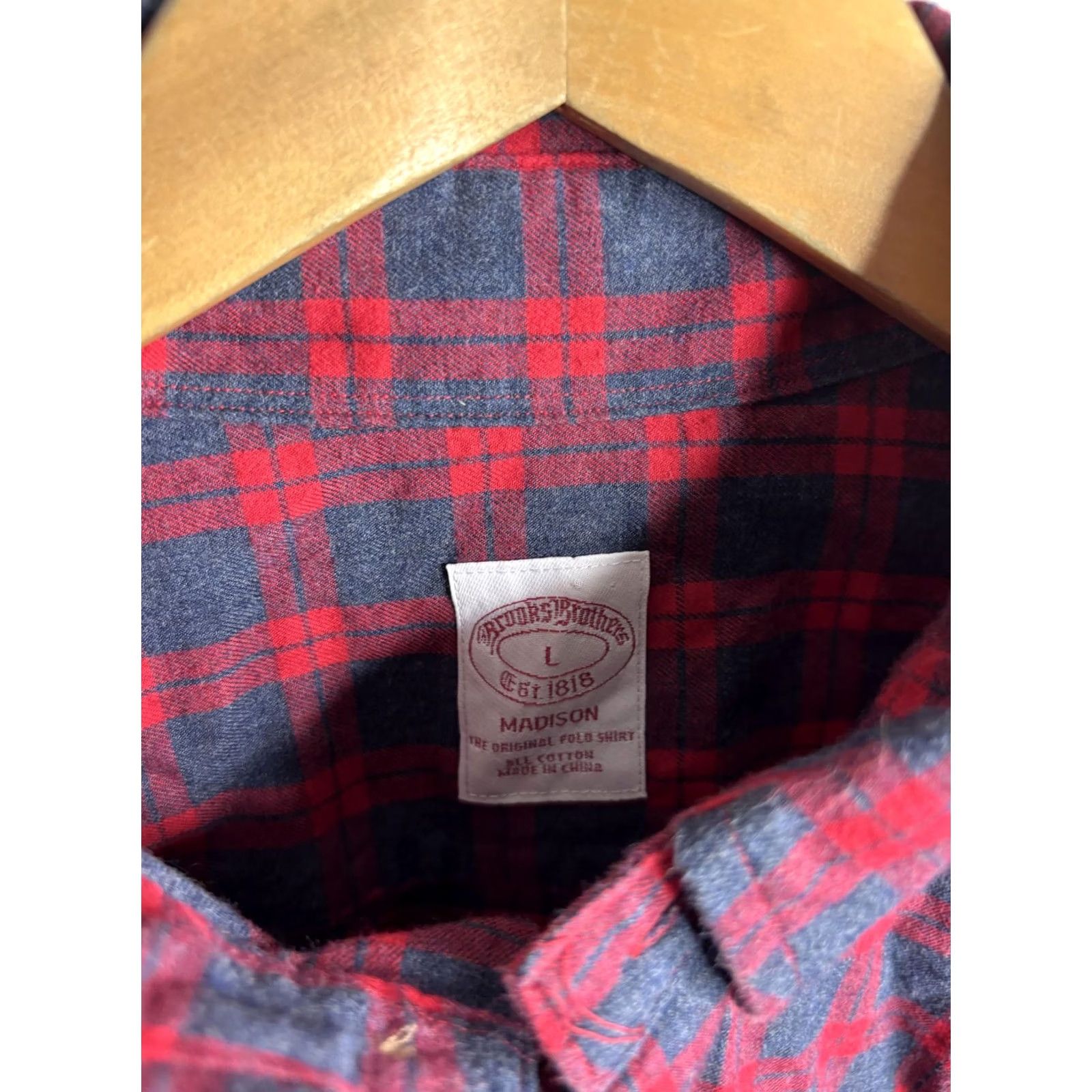 Brooks Brothers Brooks Brothers Shirt Mens L Blue Red Plaid Flannel Button Down Madison Size US L / EU 52-54 / 3 - 3 Thumbnail