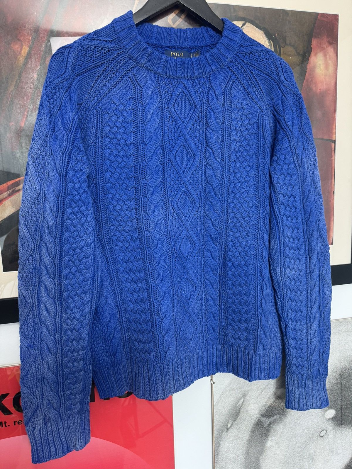 Polo Ralph Lauren Polo Ralph Lauren Cable Knit Logo Sweater Casual Washed Blue Size US S / EU 44-46 / 1 - 3 Thumbnail