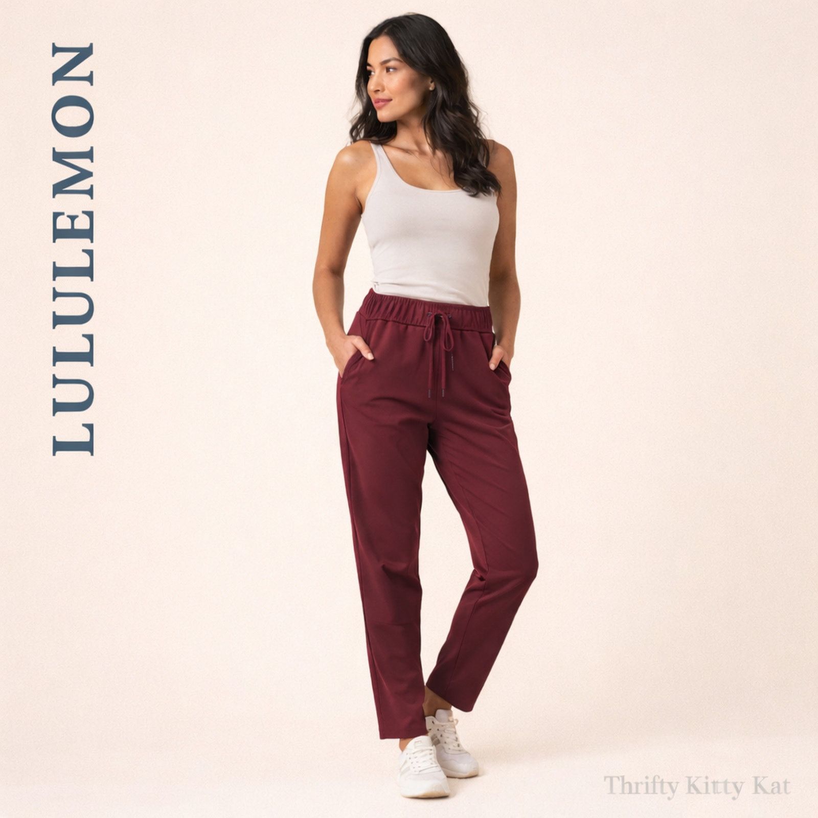 Lululemon Lululemon On The Fly Pant Tapered Burgundy Redwood 2 Size 26" / US 2 / IT 38 - 1 Thumbnail