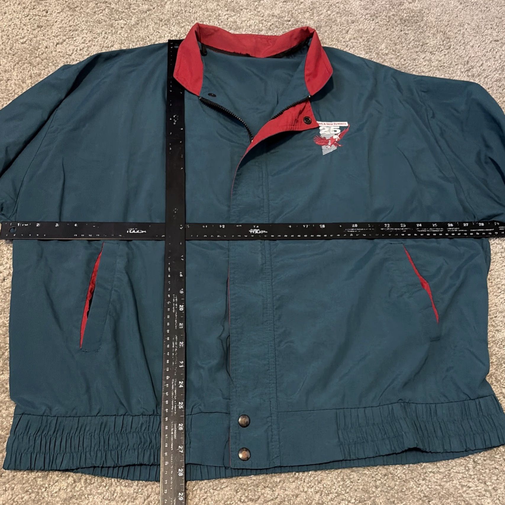 Vintage VINTAGE 90s Turquoise Blue Windbreaker Jacket XL Men Blue Windbreaker Mgt And Data Company Employee Light Jacket Size US XL / EU 56 / 4 - 5 Thumbnail