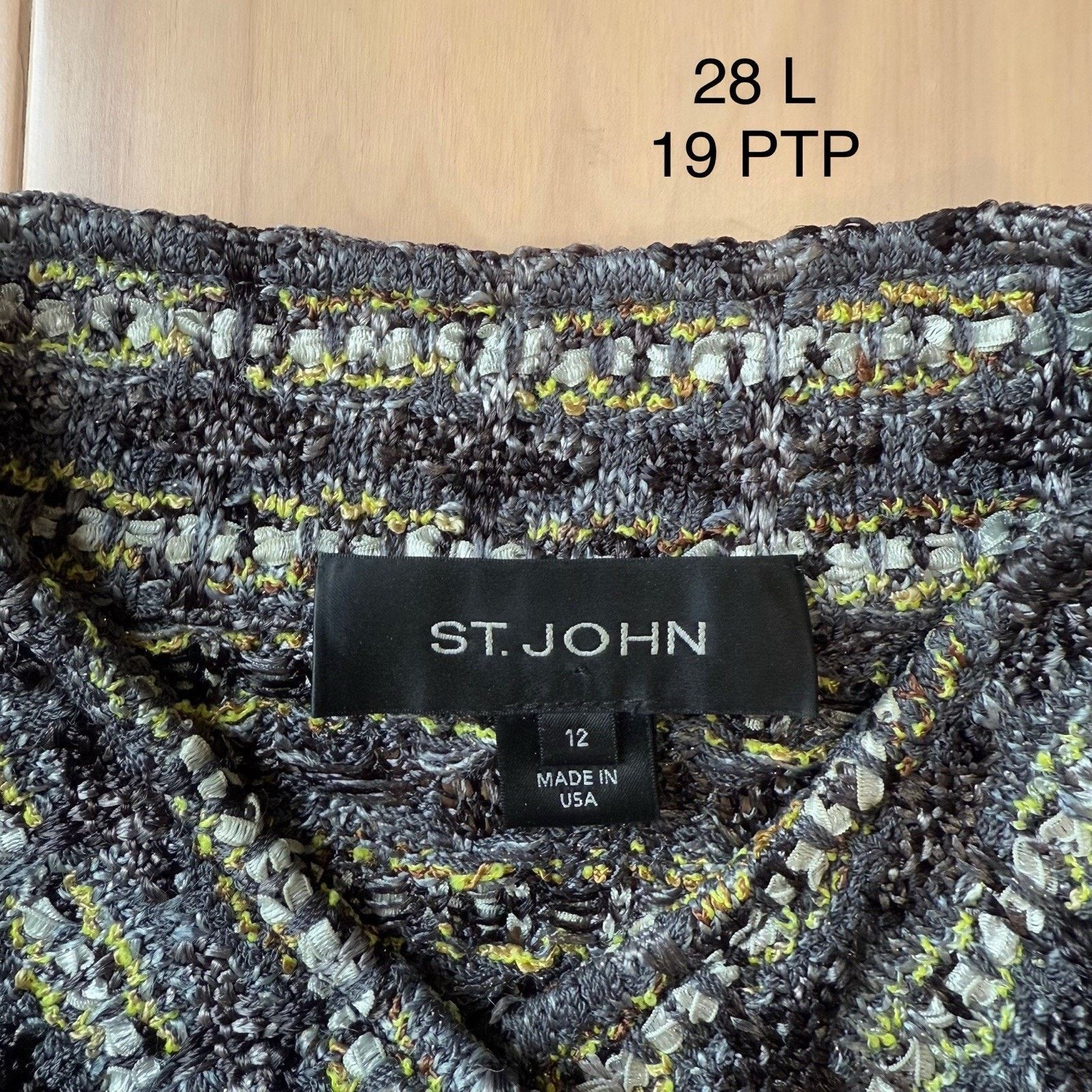 Salvatore Ferragamo St John Suit Jacket Women's 12 Multicolor Knit Cardigan Size XL / US 12-14 / IT 48-50 - 8 Thumbnail