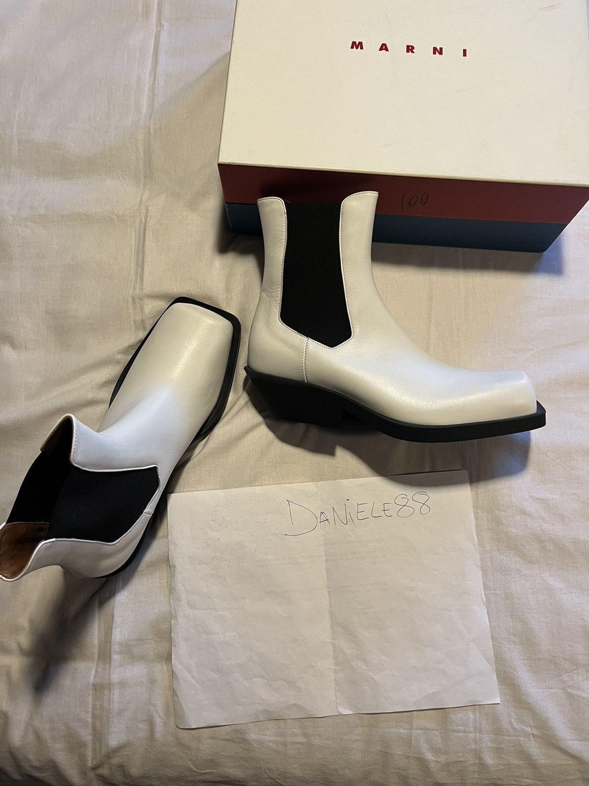 Marni Marni Off-White leather boots. Size US 8 / EU 41 - 7 Thumbnail