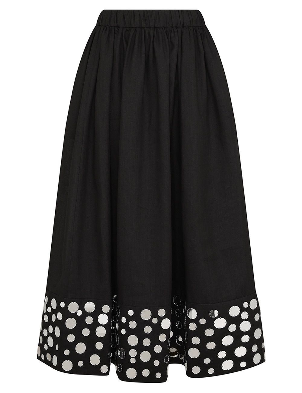oc11z0825 Eden Mirror Midi Skirt in Black