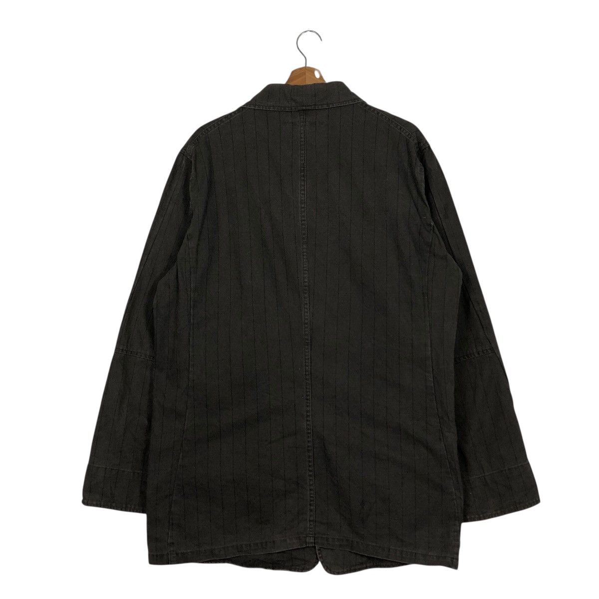 Japanese Brand Scyes Pinstripe Lightweight Mac Jacket Issey Miyake Hickory Size US L / EU 52-54 / 3 - 9 Thumbnail