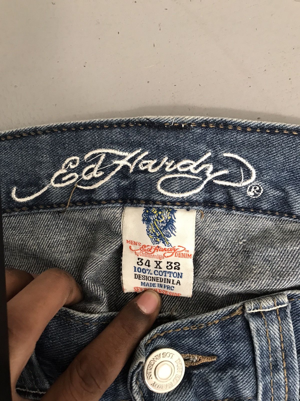 Ed Hardy × Vintage Ed Hardy Embroidered Denim Size US 34 / EU 50 - 8 Thumbnail
