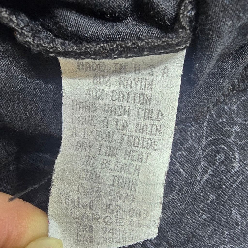 The Unbranded Brand Language Los Angeles Black Patterned Top Size L / US 10 / IT 46 - 7 Thumbnail