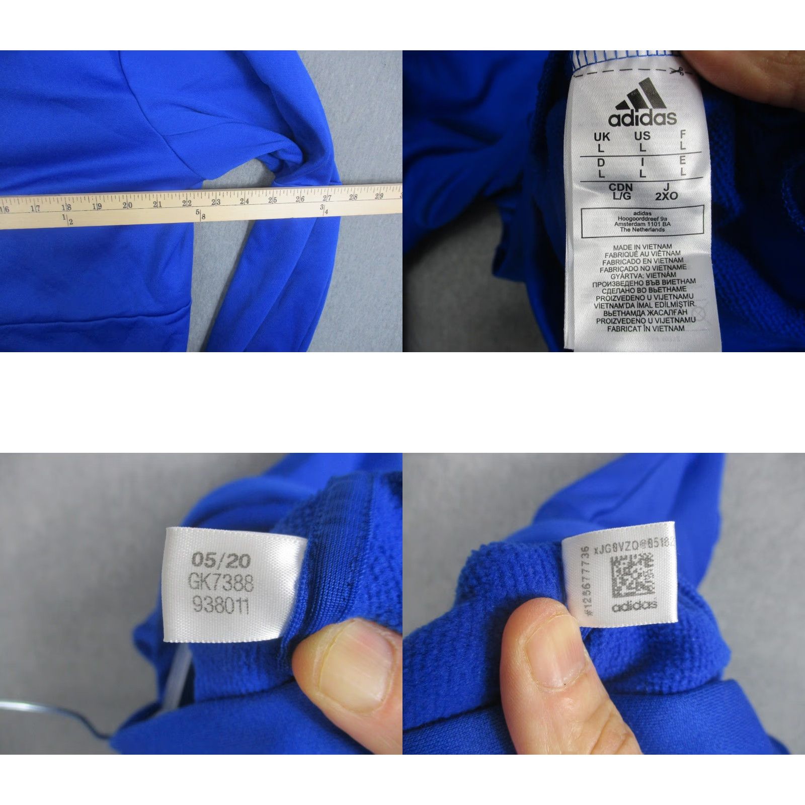 Adidas Adidas Hoodie Mens Large Blue Pullover Fleece Sweatshirt Graphic Print Logo GK7388 Size US L / EU 52-54 / 3 - 8 Thumbnail