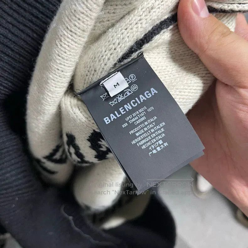 Balenciaga Balenciaga Logo Print Knit Sweater. Size US M / EU 48-50 / 2 - 4 Thumbnail
