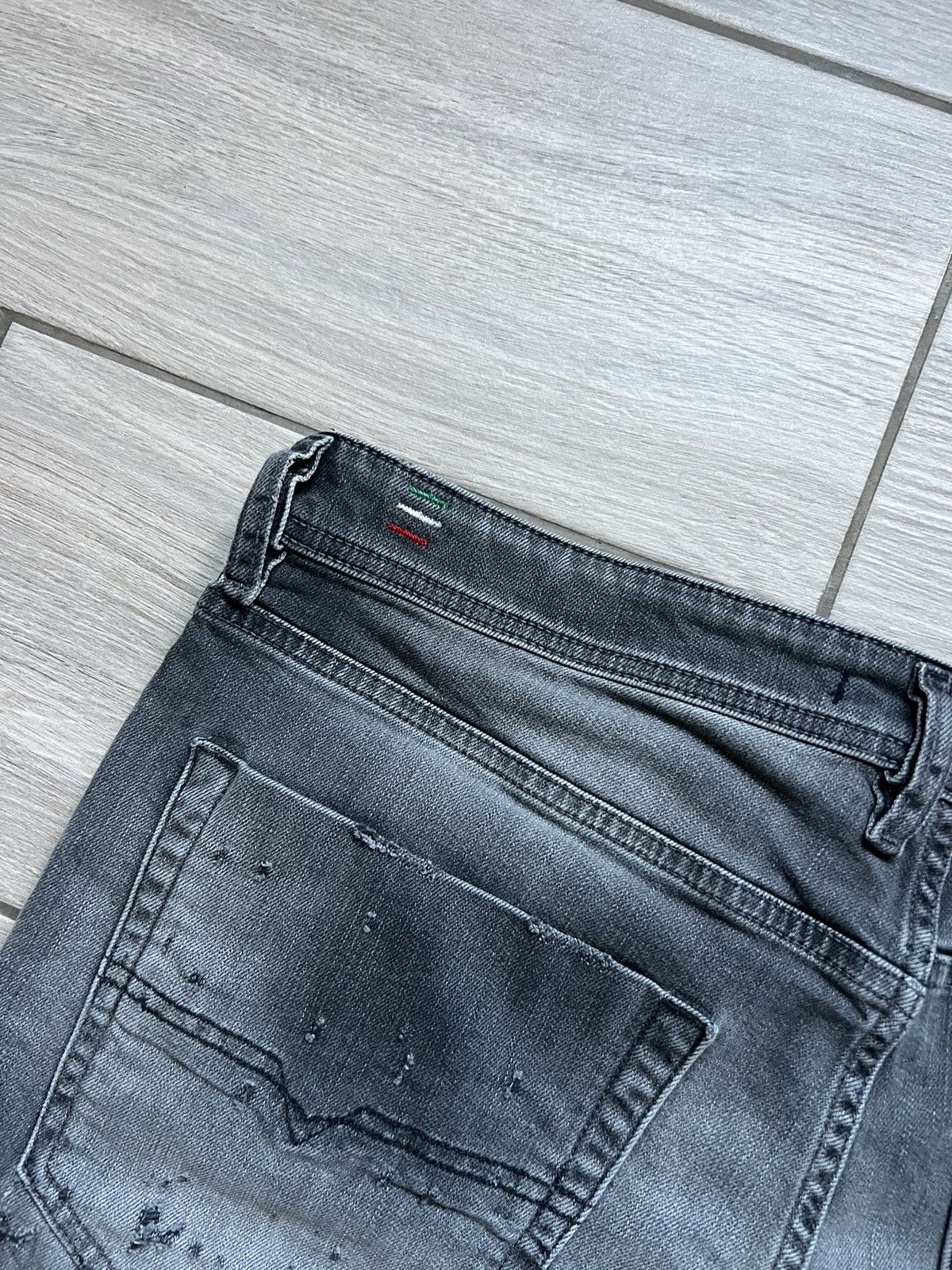 Diesel TRASHED🔥DIESEL GRAY SWEATPANT METAL LOGO DENIM PANTS Y2K Size US 36 / EU 52 - 17 Thumbnail