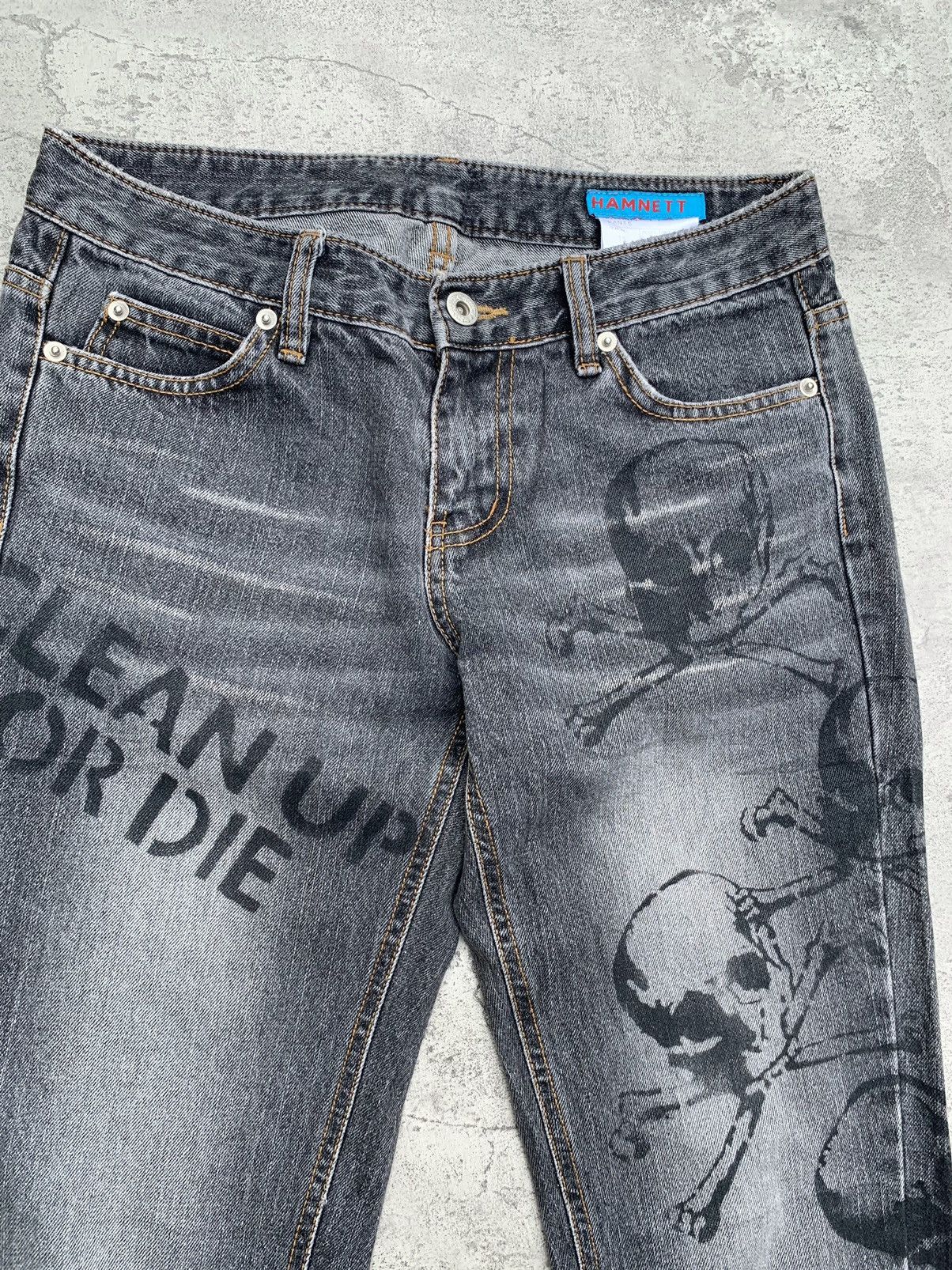 Katharine Hamnett London Archive Clean up or Die Katharine Hamnett London skull jeans Size US 28 / EU 44 - 3 Thumbnail